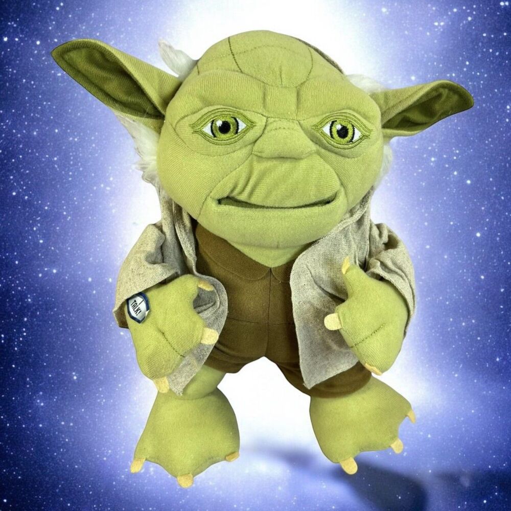 STAR WARS Talking Master Yoda 12” Plush 2012 Just Play -Multiple Sayings- WORKS